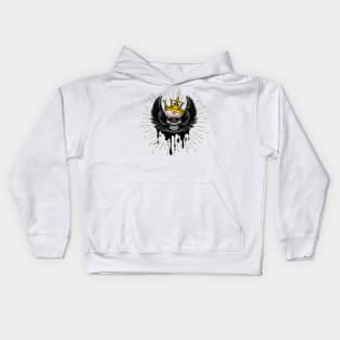 skull with wings and crow Kids Hoodie